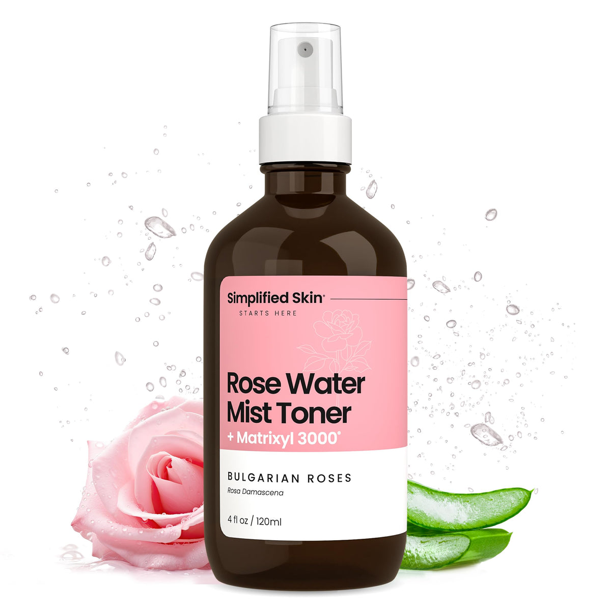 Simplified Skin front bottle view showing elegant packaging and hydration benefit