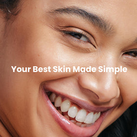 Simplified Skin label close-up highlighting Matrixyl 3000 peptides for firmer-looking skin