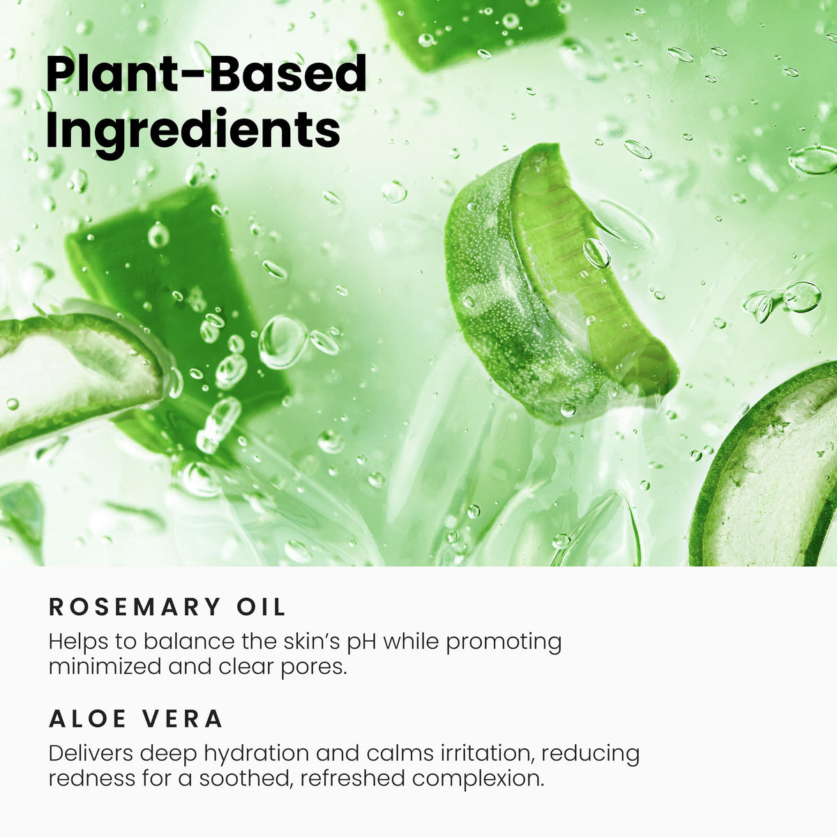 Simplified Skin toner applied to hand illustrating gentle application and moisturized feel