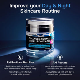 SimplyVital applying cream to neck and jawline to improve texture