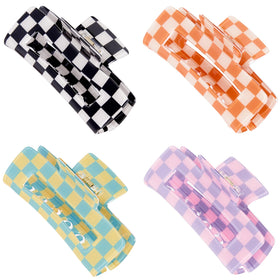 SINIDE front view of checkered rectangular clip showing bold design and reliable hold