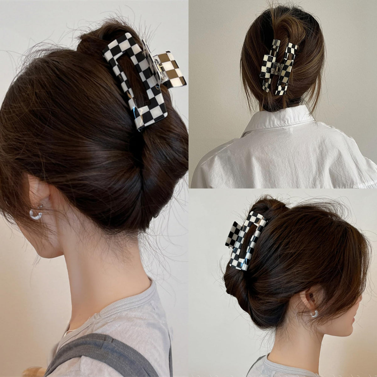 SINIDE clip in half-up hairstyle illustrating secure hold for everyday styling