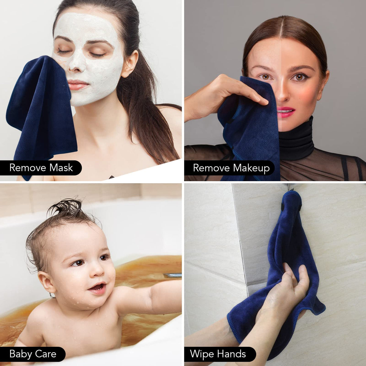 SINLAND cloths on bathroom shelf staged for daily skincare convenience