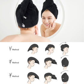 SINLAND three folded turbans in pack showing convenient storage