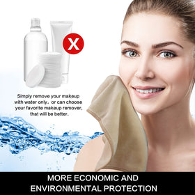 SINLAND removing makeup with cloth demonstrating effective cleansing benefit