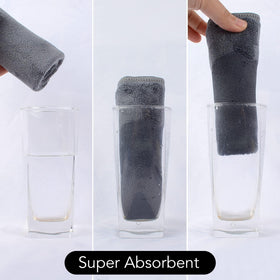 SINLAND cloth held in hand showing 12 by 12 inch size for full-face coverage