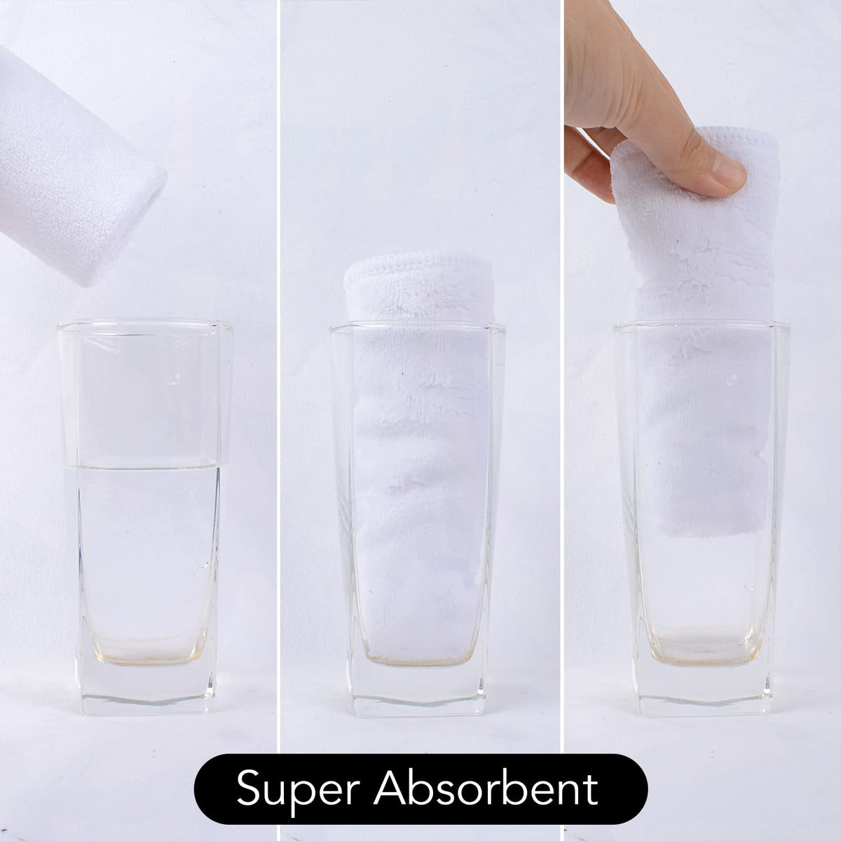 SINLAND cloth removing makeup gently to illustrate chemical-free cleansing benefit