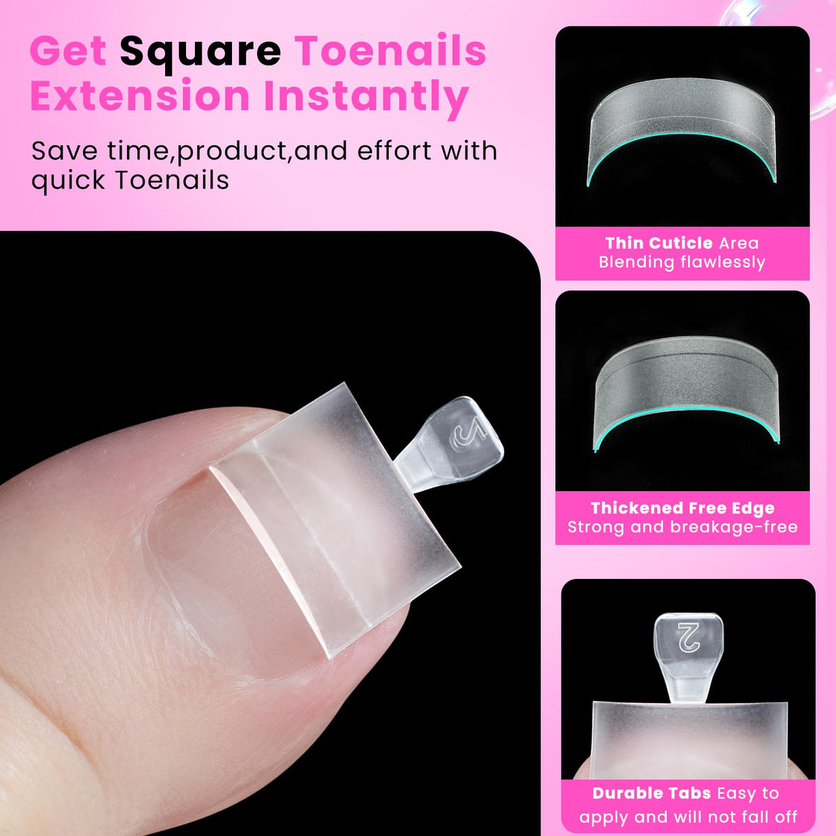 SINOKAME nail glue and basic tools included for complete at-home application