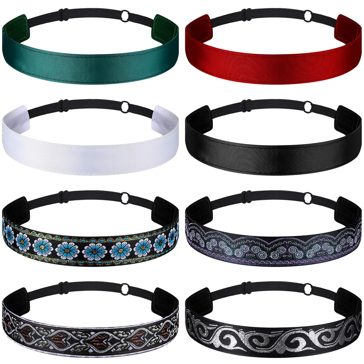 Sintege front packaging showing full 8-piece headband set and color variety