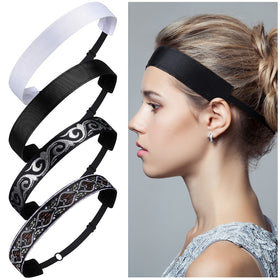Sintege headbands next to a ruler showing widths for sizing clarity