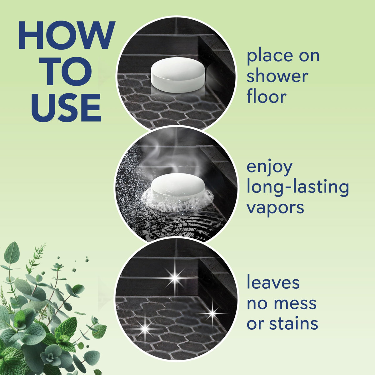 SinuCleanse tablets arranged in a bathroom setting creating a spa-like aromatherapy atmosphere