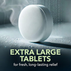 SinuCleanse tablet placed on shower shelf demonstrating convenient slow-release placement