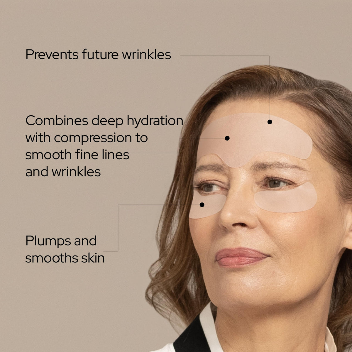 SiO patch on neck in use demonstrating overnight lifting benefit