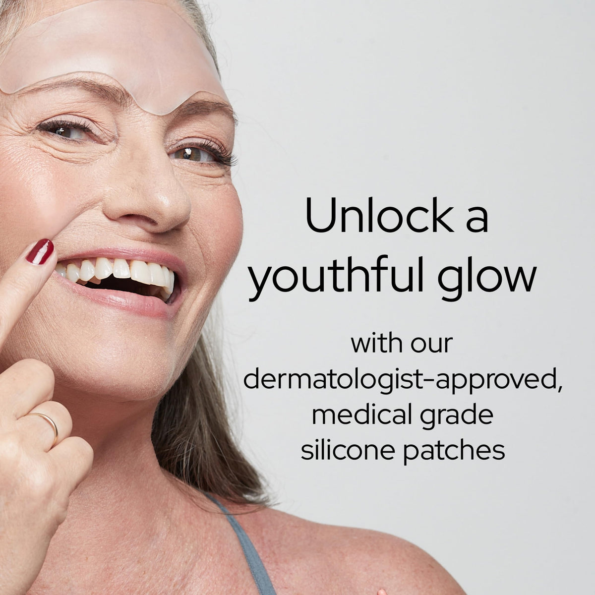 SiO close-up of silicone patch texture highlighting gentle skin support benefit
