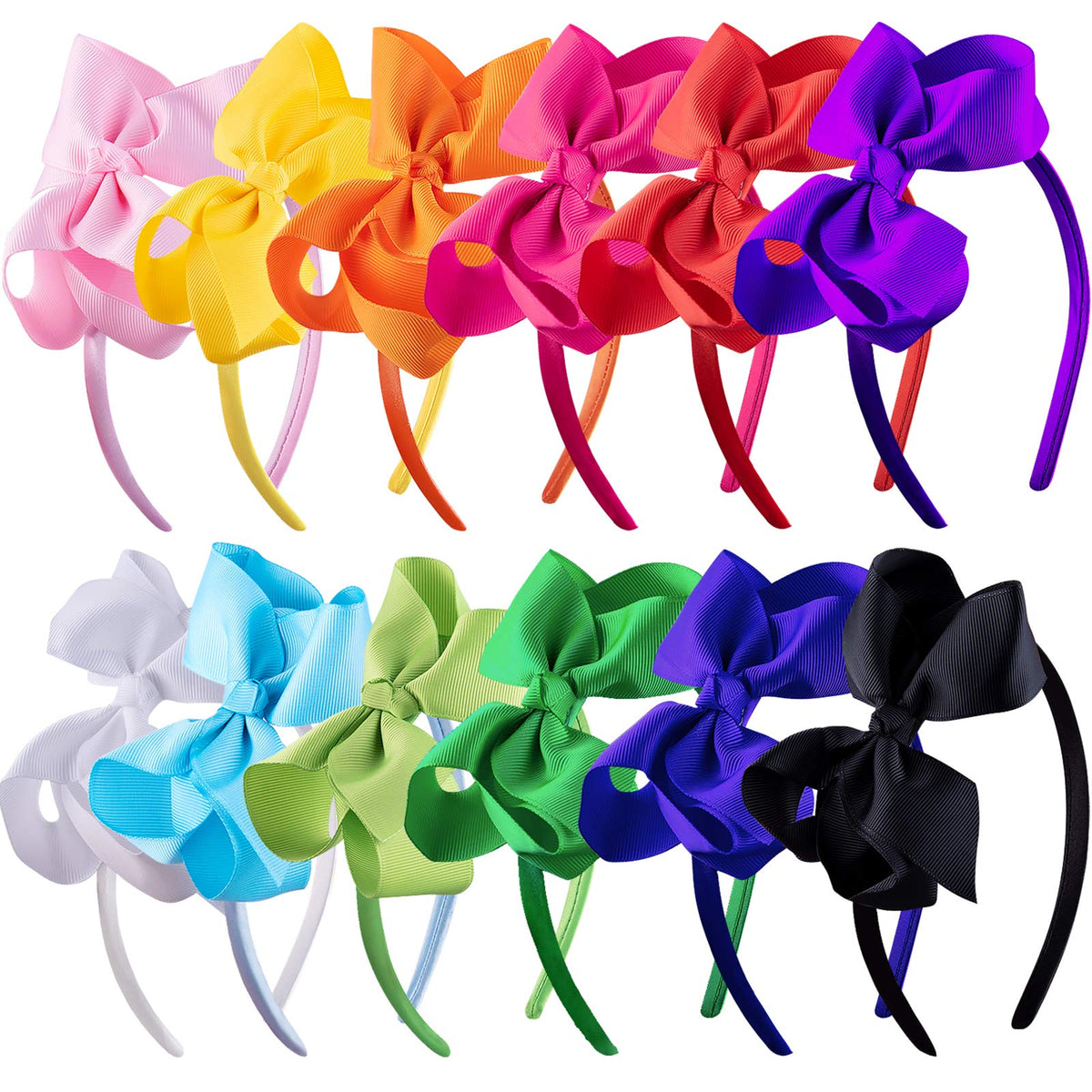 SIQUK front view showing all 12 colorful headbands for easy outfit matching