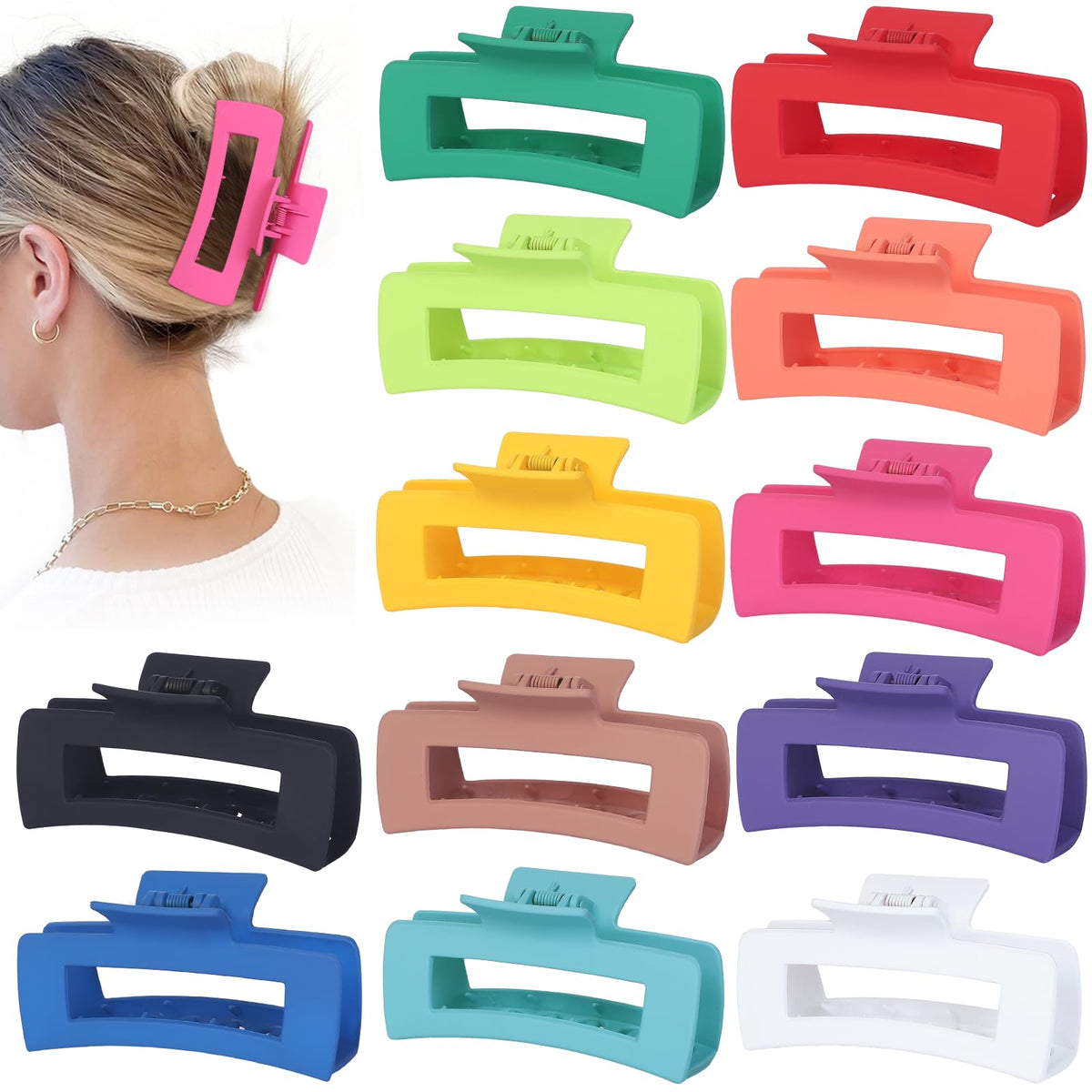 Sisiaipu front view of 12-pack showing colorful jumbo clips and packaging for easy selection