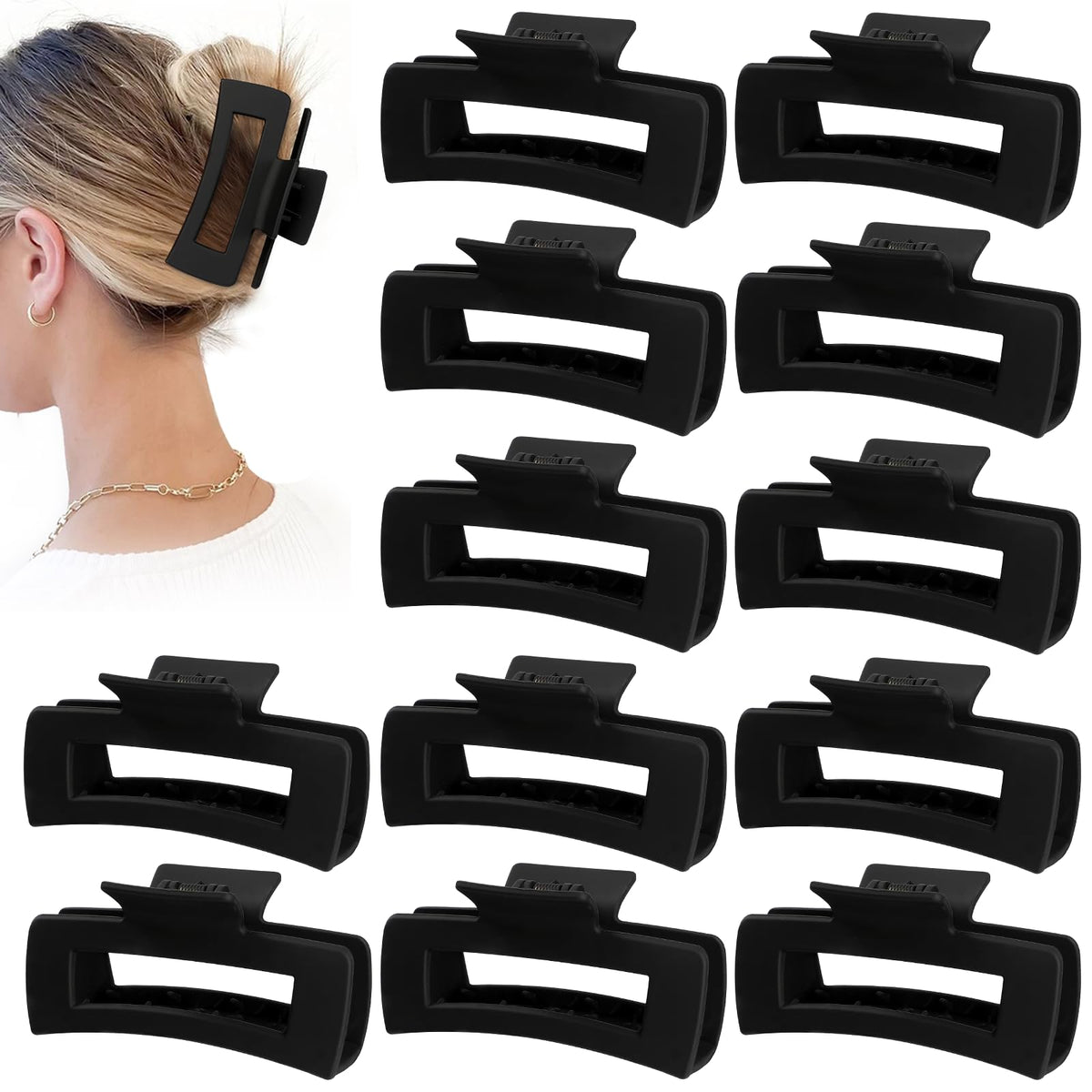 Sisiaipu front view of 12-piece black large claw pack showing secure hold