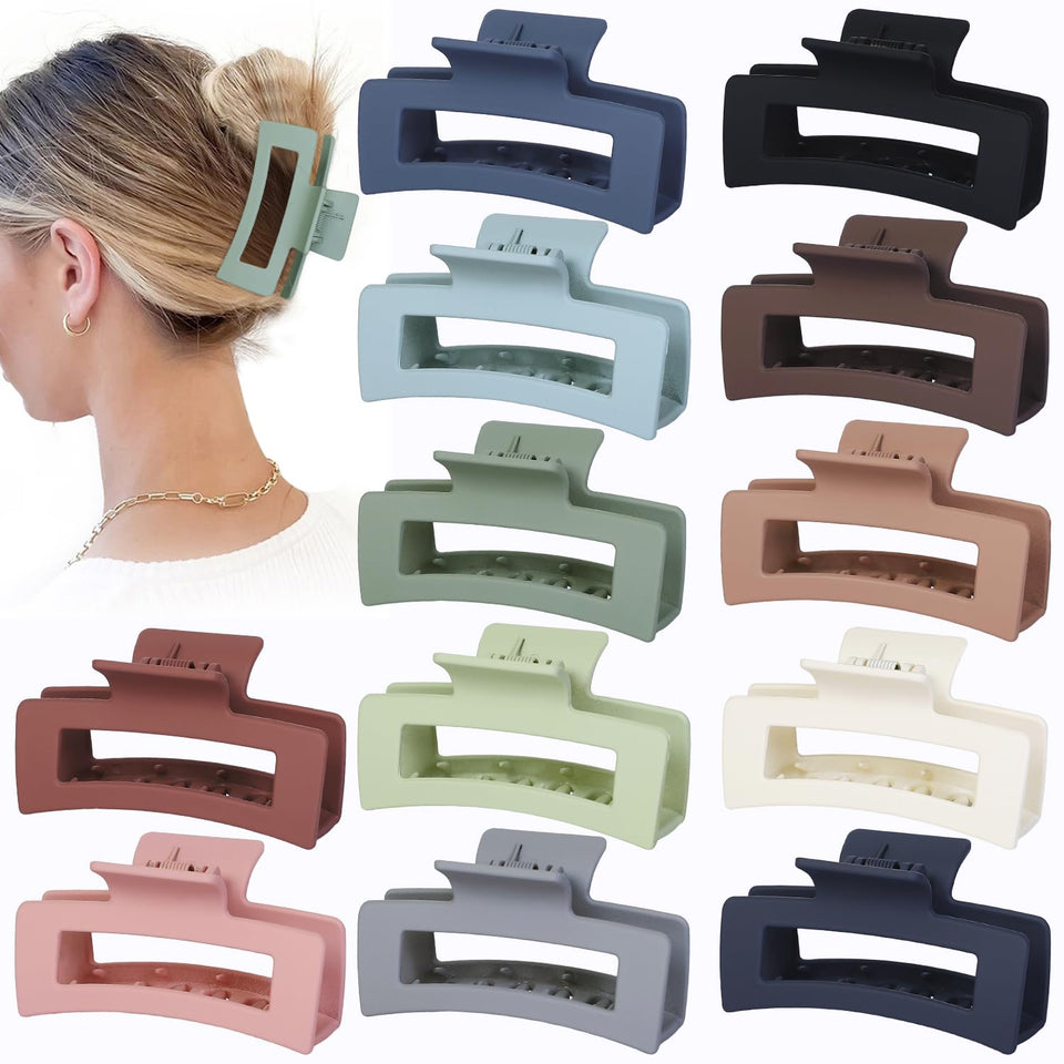 Sisiaipu front view of 12 multicolor clips showing pack variety and convenience