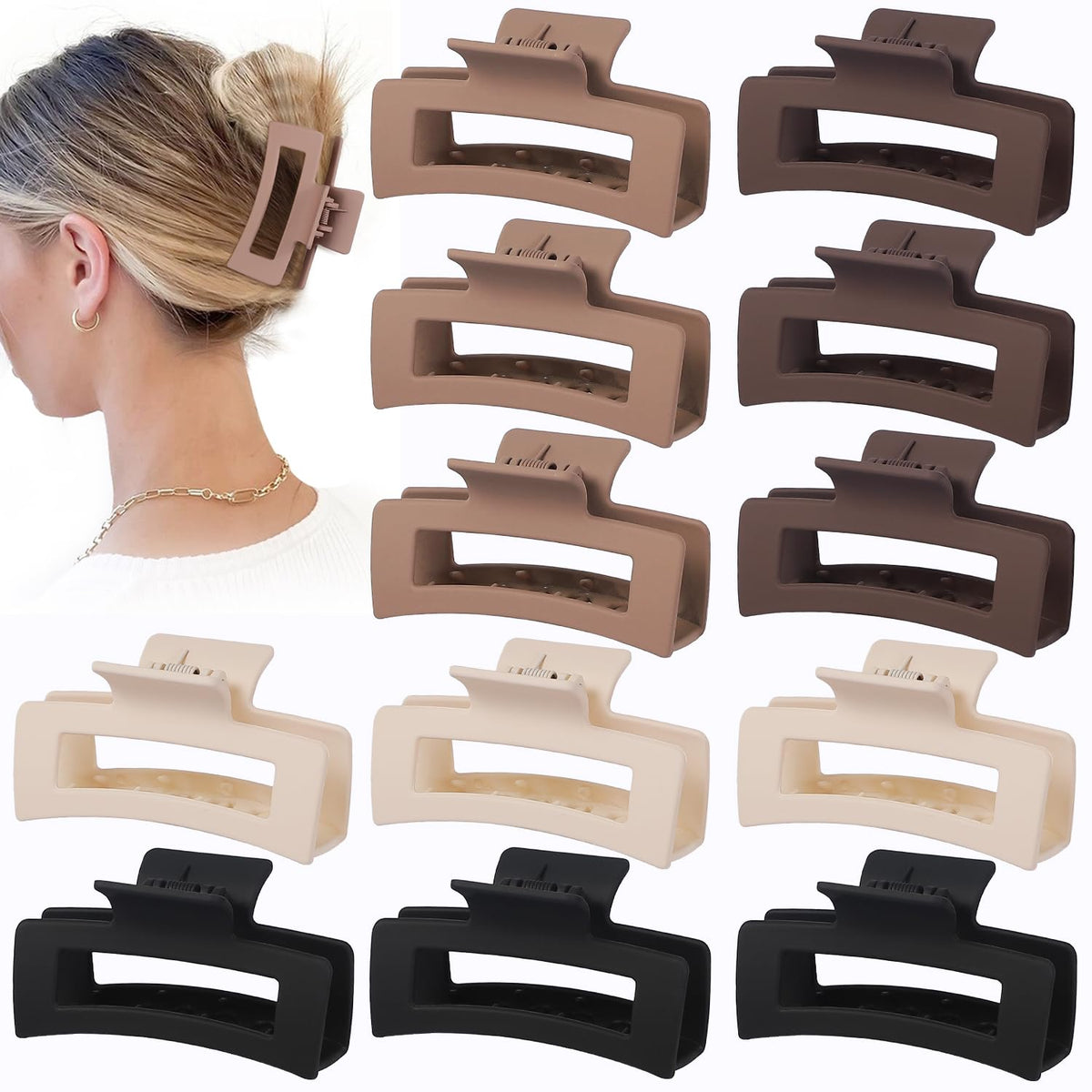 Sisiaipu front view of 12-pack clips showing colors and packaging, practical set