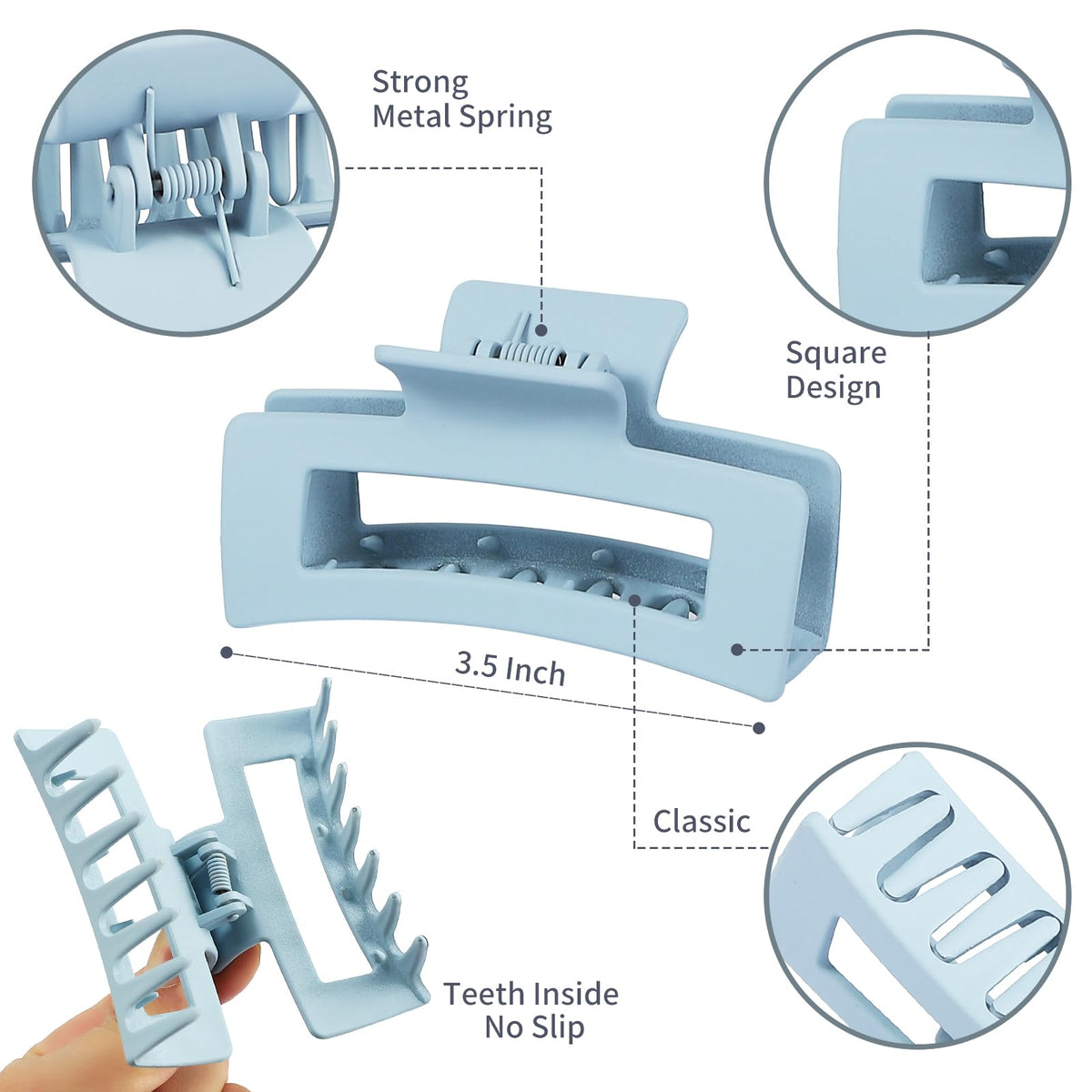 Sisiaipu array of black blue white clips illustrating color choices for styling