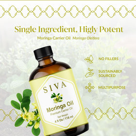 SIVA ORGANICS oil pouring texture close-up, lightweight absorption benefit