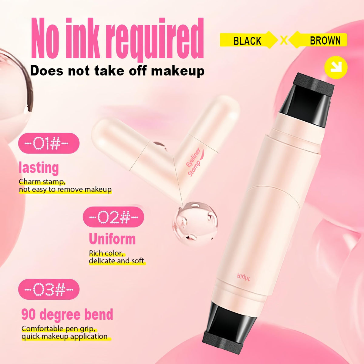 SIVSEA gel tip drawing a black line on skin to show smooth, smudge-proof finish