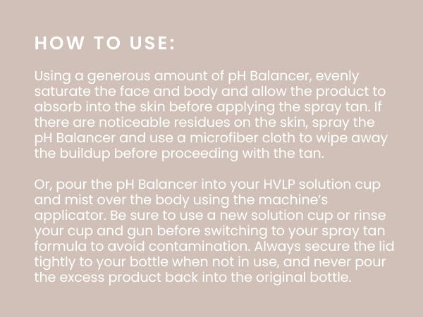 SJOLIE Sunless pH Balancing Spray close-up of texture on skin, smooths and balances pH