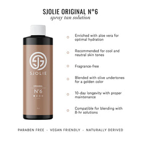 SJOLIE SUNLESS spray nozzle close-up demonstrating even mist for precise application
