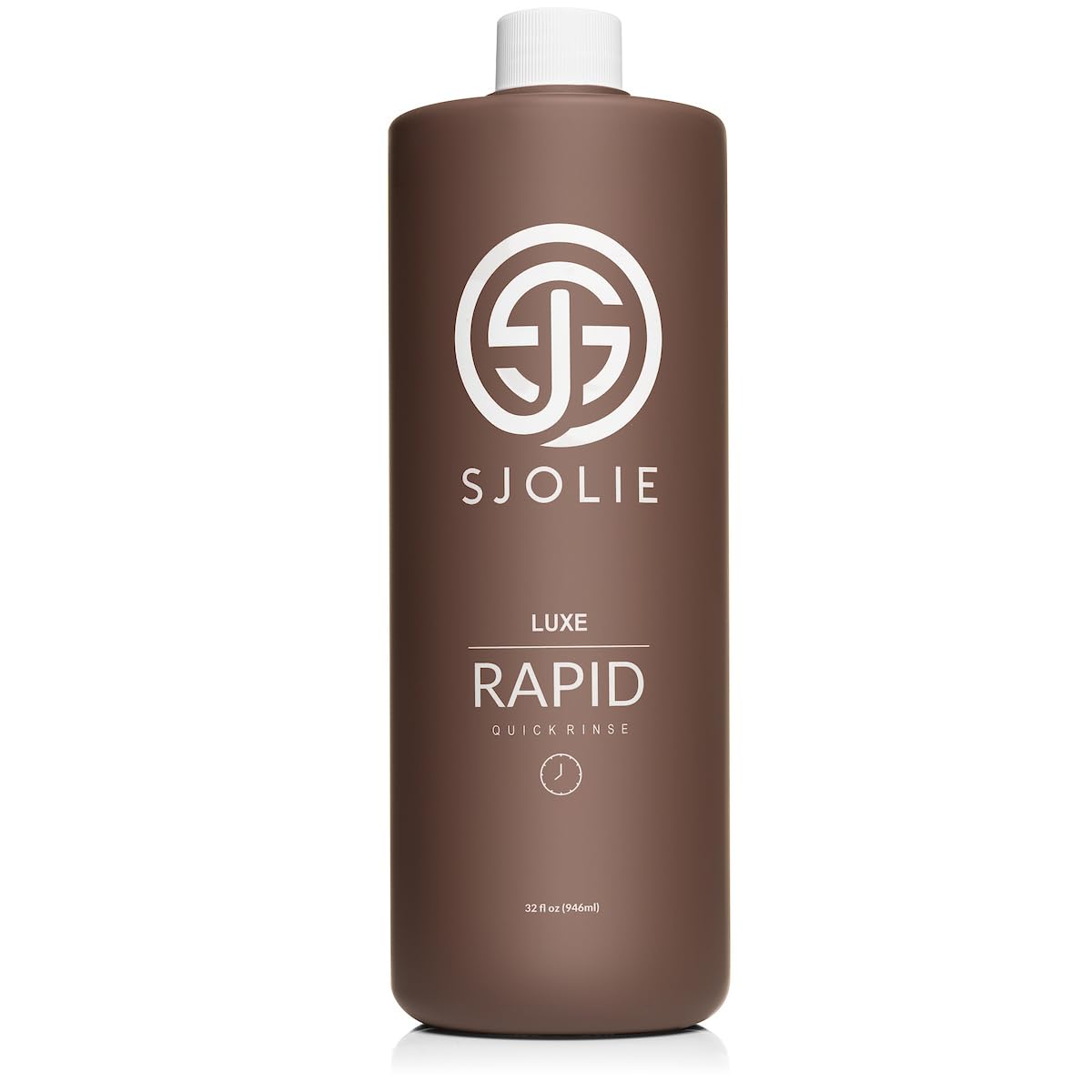 SJOLIE SUNLESS front label of 32oz bottle showing product name and benefits