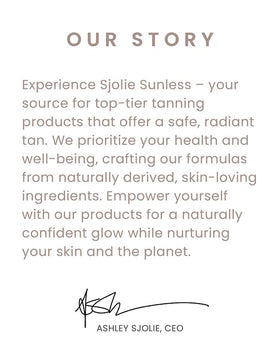 sjolie sunless lifestyle on model at beach showing natural bronze and hydrated skin
