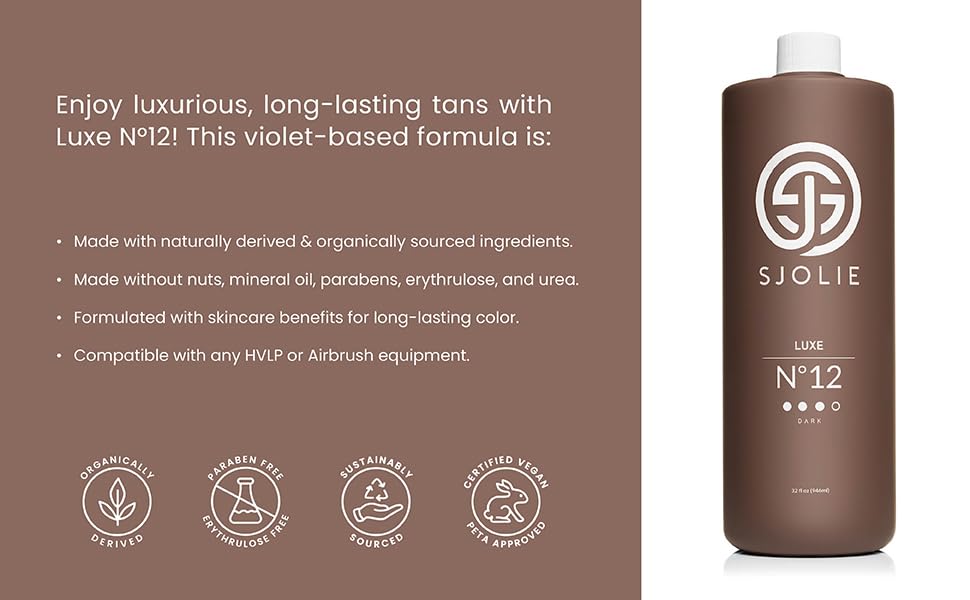 SJOLIE SUNLESS 32oz size comparison showing professional volume benefit