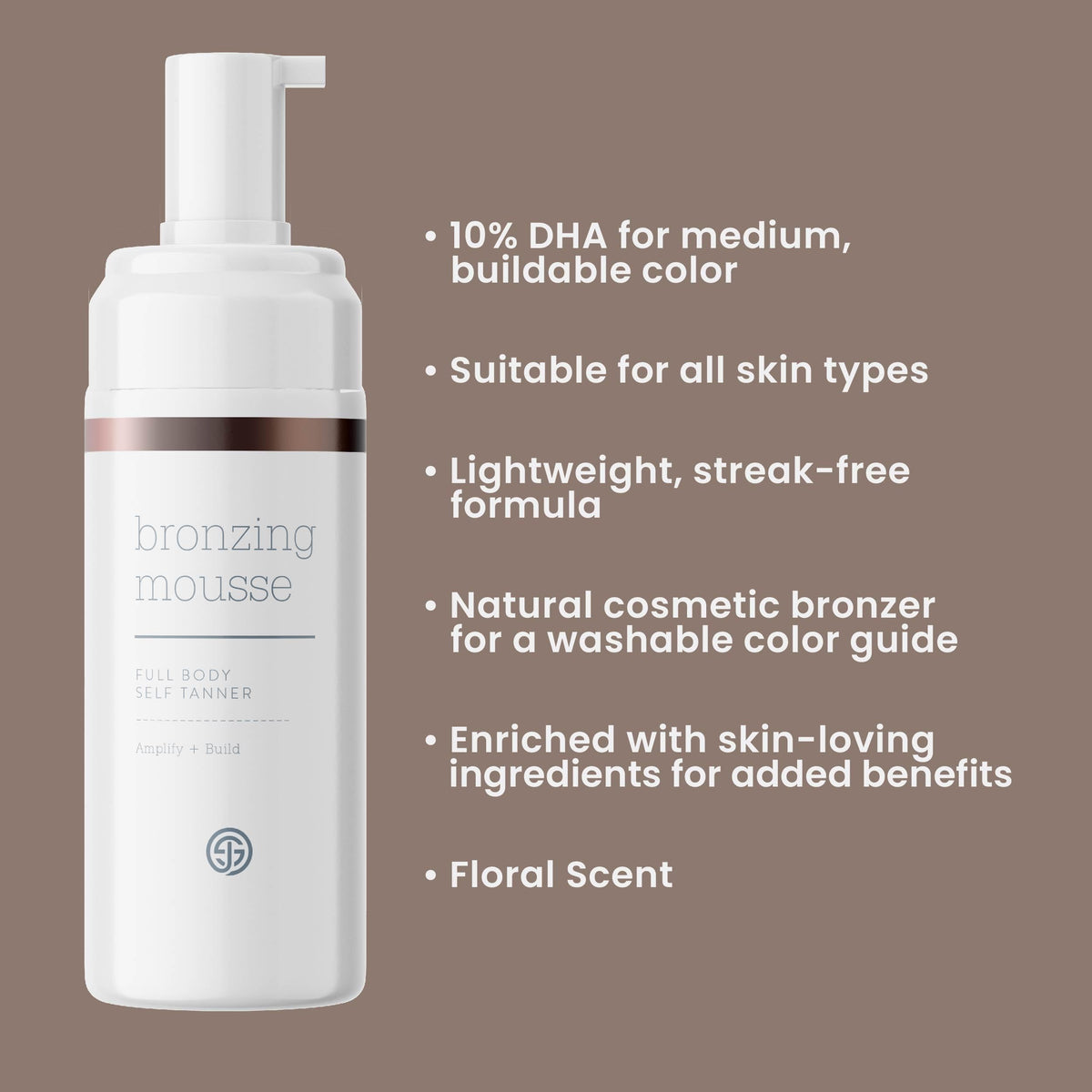 SJOLIE SUNLESS mousse texture close-up, lightweight foam for smooth blending