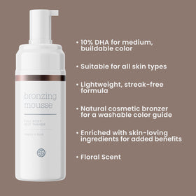 SJOLIE SUNLESS mousse texture close-up, lightweight foam for smooth blending