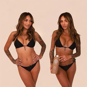 SJOLIE SUNLESS application on leg showing even coverage and hydrating glow