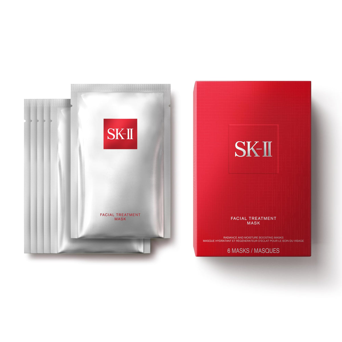 SK-II front packaging showing six facial masks and brand radiance benefit