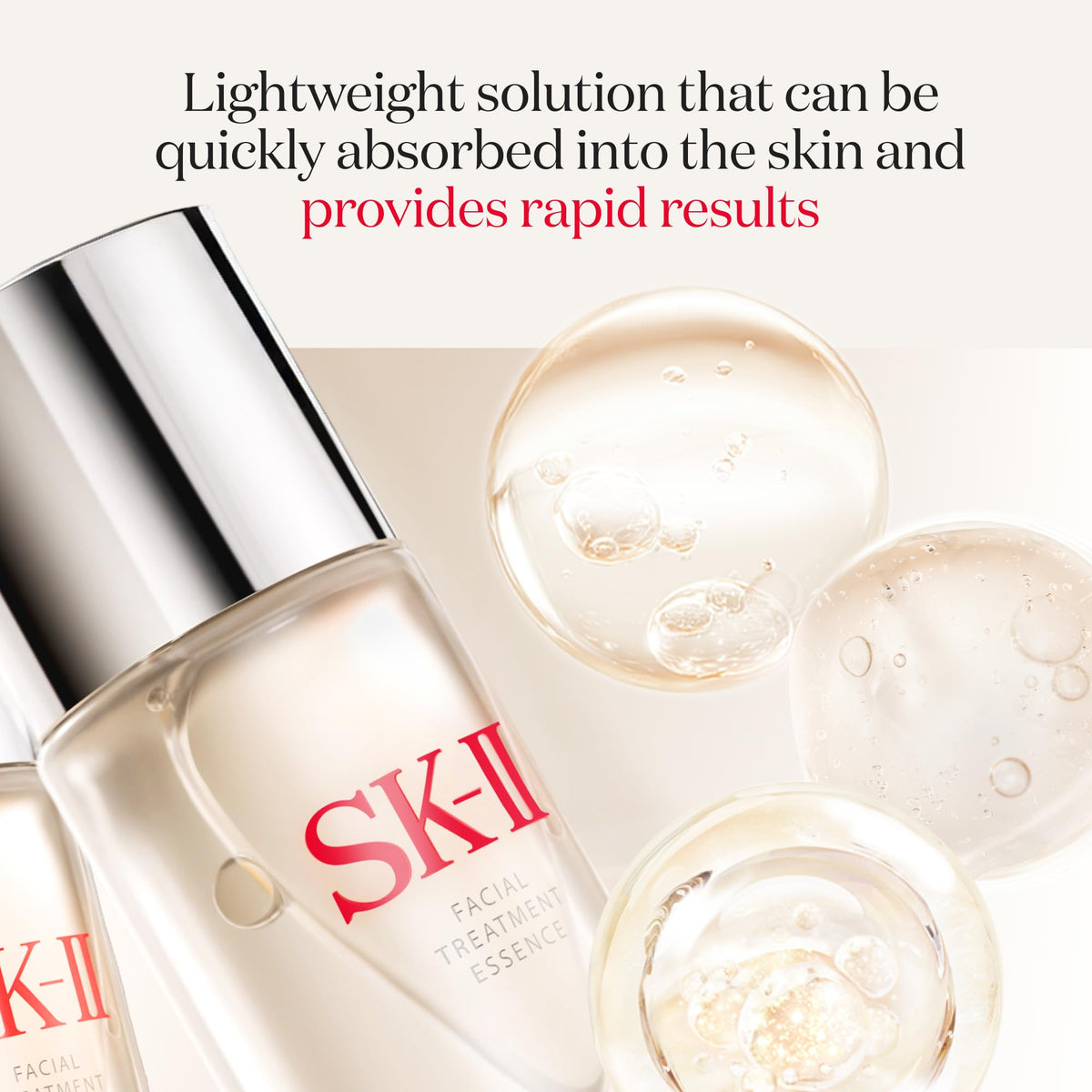 detailed SK-II label close-up showing PITERA™ branding and benefits
