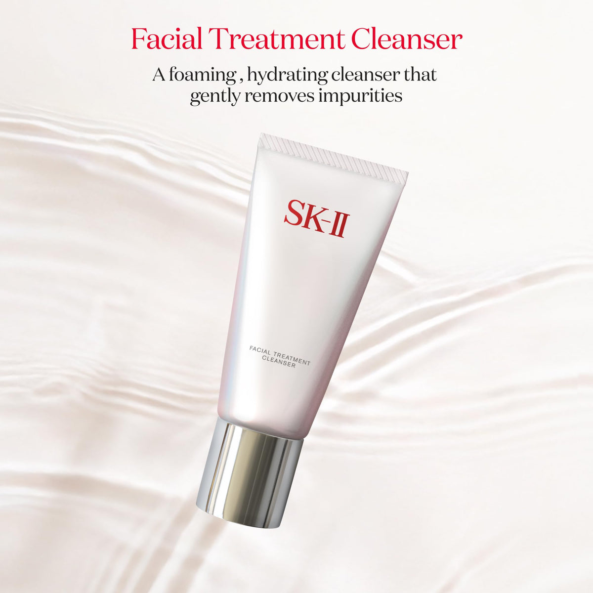 SK-II creamy foam texture close-up demonstrating gentle lathering