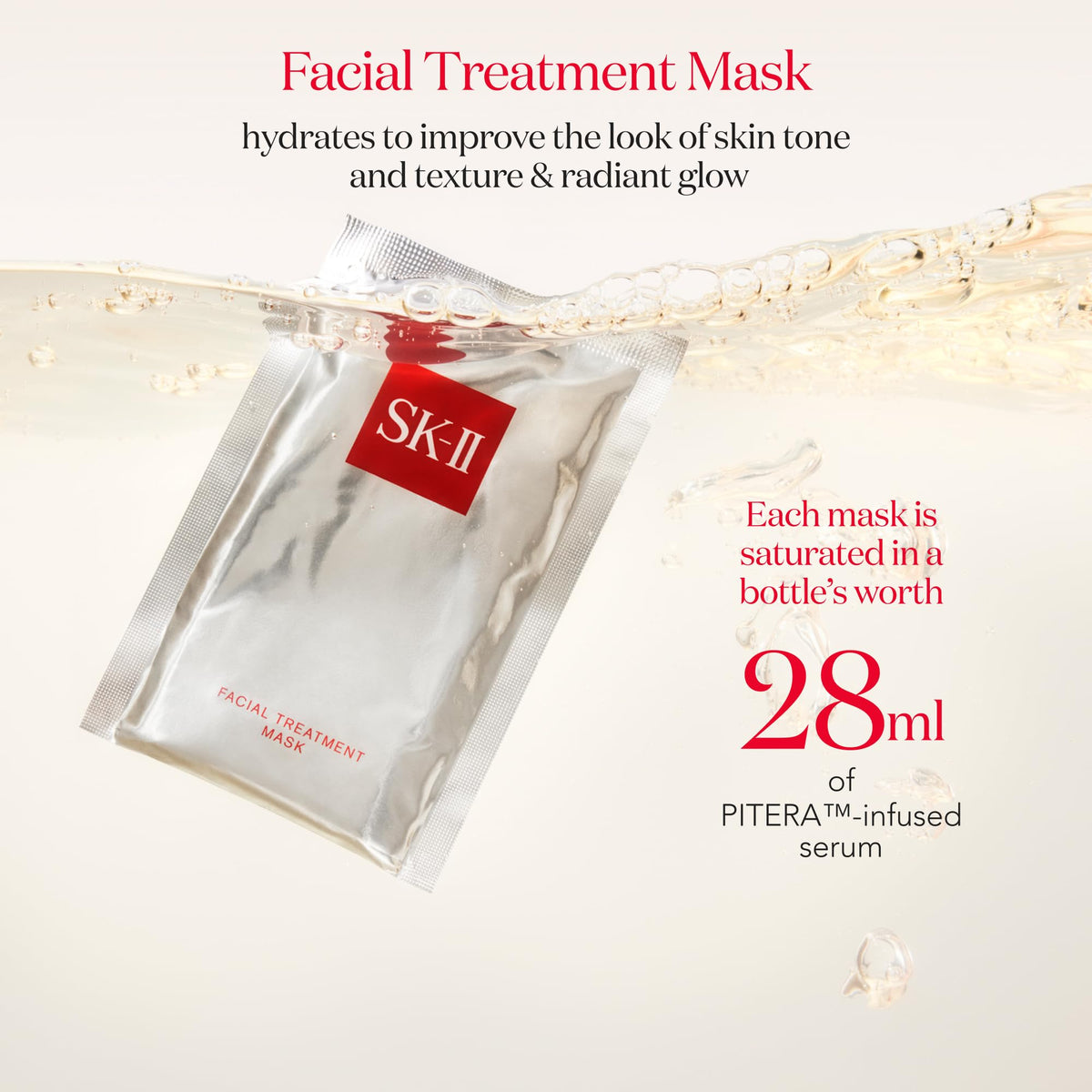SK-II close-up on mask sheet texture highlighting rich essence absorption