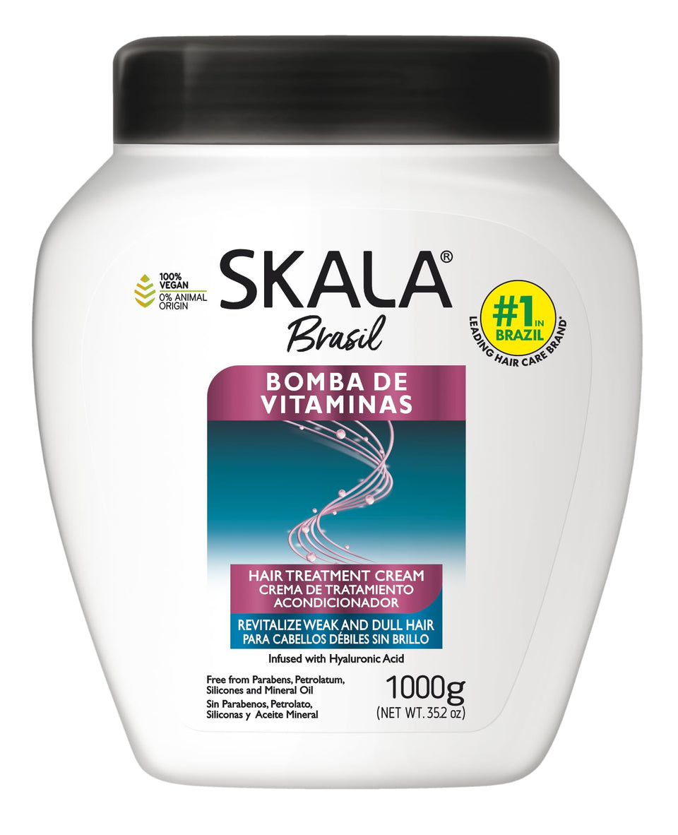 SKALA front jar shot showing label and full 35.2 oz tub for product recognition and trust