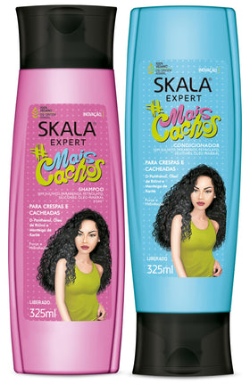 SKALA front packaging showing shampoo and conditioner for defined curls and hydration