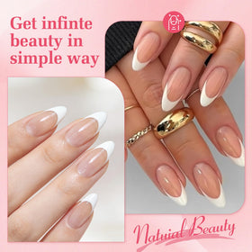 Skiennix close-up of white French tips highlighting crisp edges for photo-ready polish