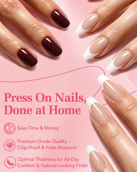 Skiennix side profile of thin soft gel nail, displays flexible comfortable fit