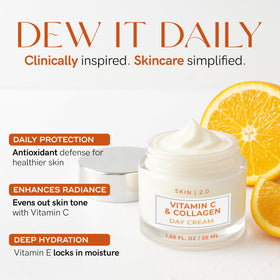 Skin 2.0 cream on hand demonstrating smooth application and hydration