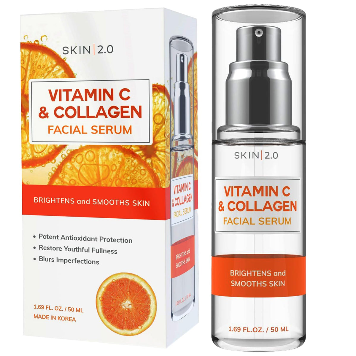 Skin 2.0 bottle front showing label and clean design for clear identification