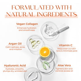 Skin 2.0 close-up ingredient label showing Vitamin C and collagen benefits on packaging