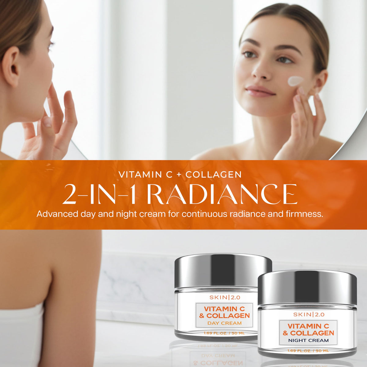 Skin 2.0 day cream texture close-up demonstrating lightweight hydration