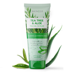 Skin 2.0 front packaging showing tea tree and aloe benefits