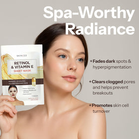 Skin 2.0 ingredients label displaying retinol and vitamin E transparency benefit