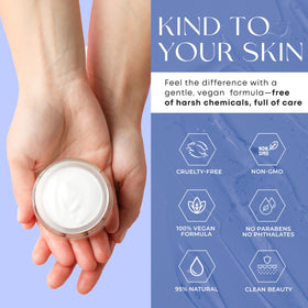 Skin 2.0 jar open revealing cream for visible quality and freshness