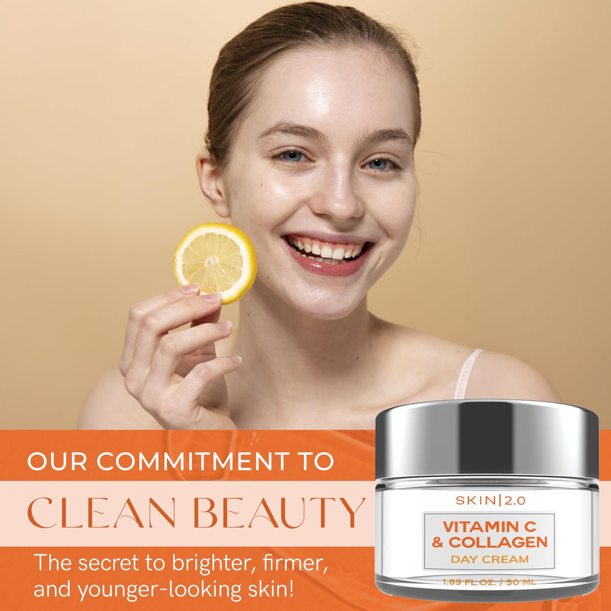 Skin 2.0 jar open showing creamy texture and easy absorption benefit
